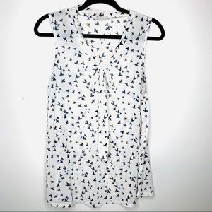 EMBER WHITE BIRDS BLOUSE MEDIUM